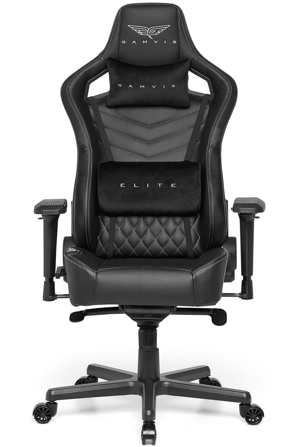 Gamvis ELITE 2.0 XL Quilted Gaming Chair – Black/Diamond White