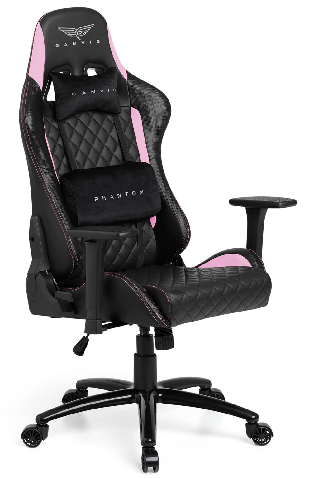 Gamvis PHANTOM Quilted Gaming Chair Black/Pink Gamvis Gaming Chairs
