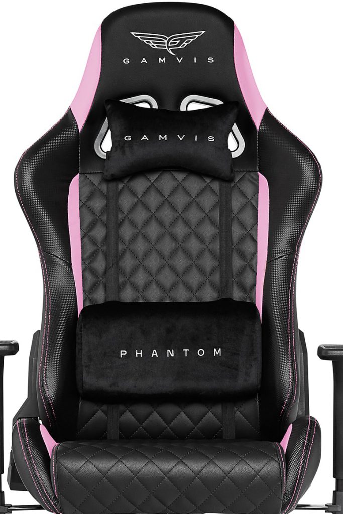 Gamvis PHANTOM Quilted Gaming Chair Black/Pink Gamvis Gaming Chairs