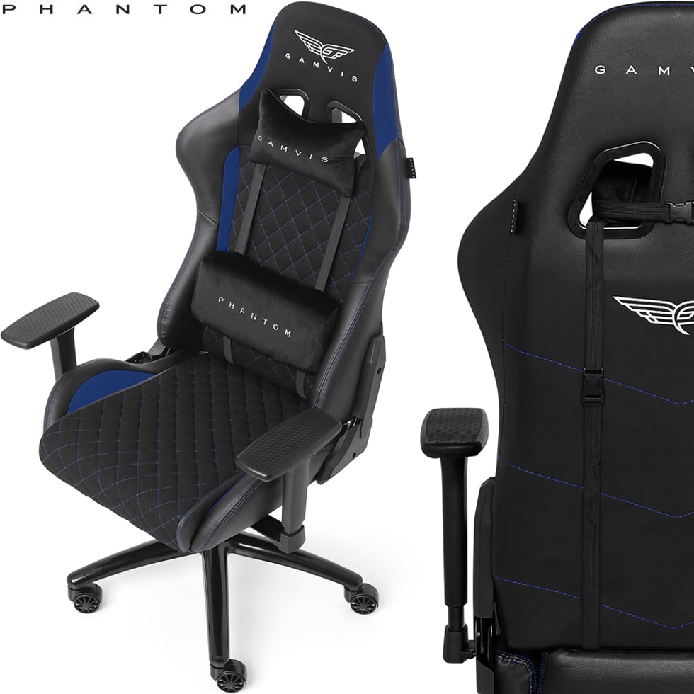 Gamvis PHANTOM Fabric Gaming Chair - Black/Blue